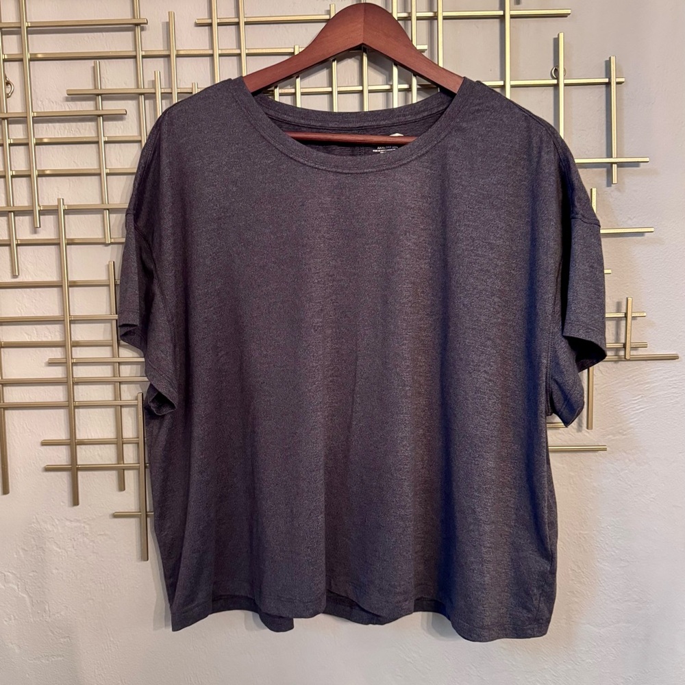 Avia Gray Athletic Tee 3X Loose Fit Active Top